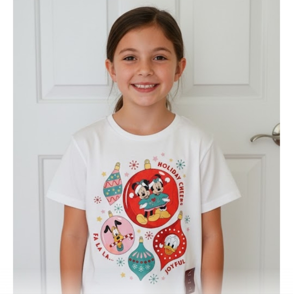 Disney Girls 10-12 Holiday Christmas Top New